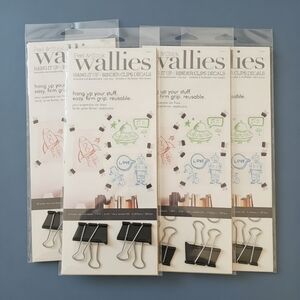 5 Packs of Wallies Peel and Stick Binder Clip Decals